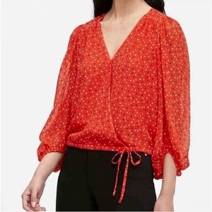 Banana Republic Red Heart Faux Wrap Blouse ♥️